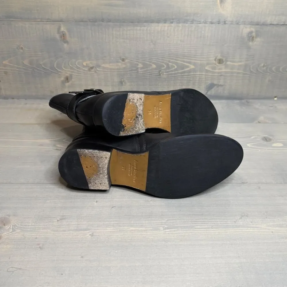 Acne Studios Black Leather Jodhpur Ankle Boots EU 39, US Women's 9 - Picture 7 of 8